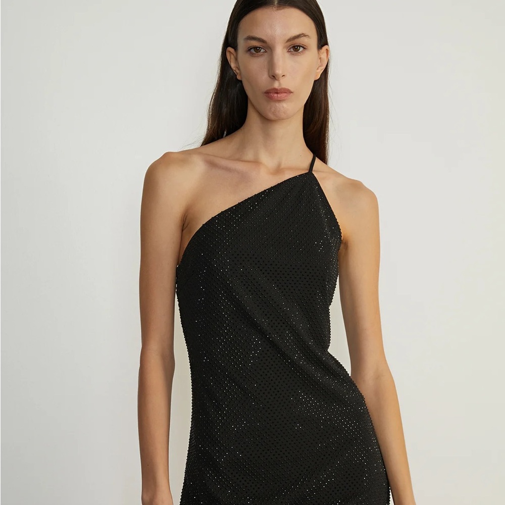 Lucy in the Sky Black One-Shoulder Mini Dress